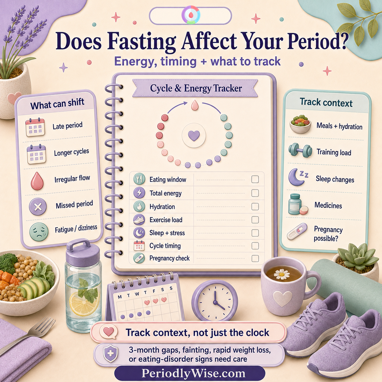 PeriodlyWise guide to fasting, energy availability, and menstrual changes